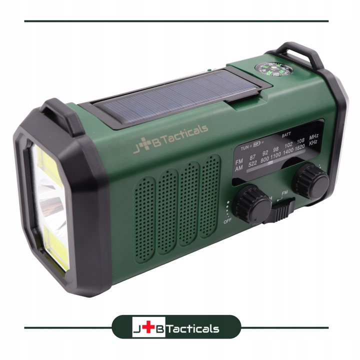 RADIO PRZENOŚNE awaryjne FM/AM SOLARNE z korbką POWERBANK LATARKA