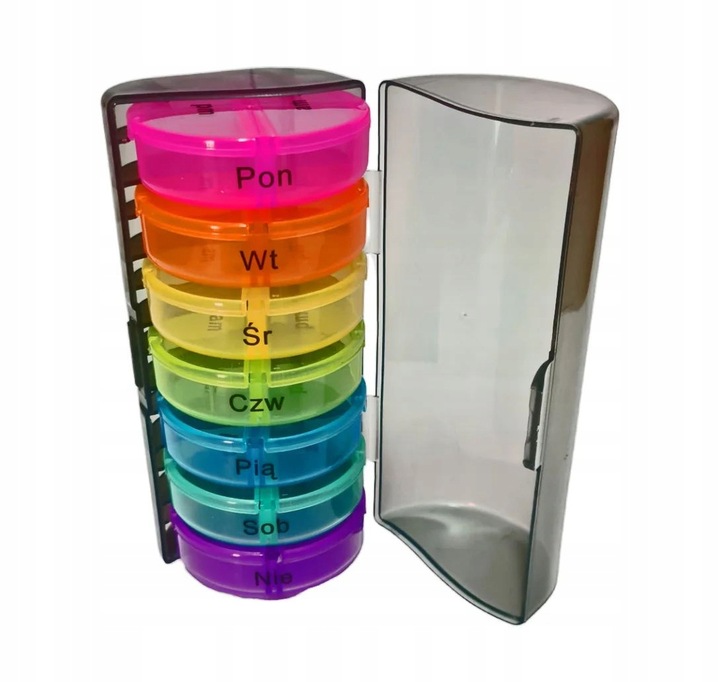 Organizer na leki tabletki pudełko kasetka pojemnik 2 przegródki 7 dni (PL)