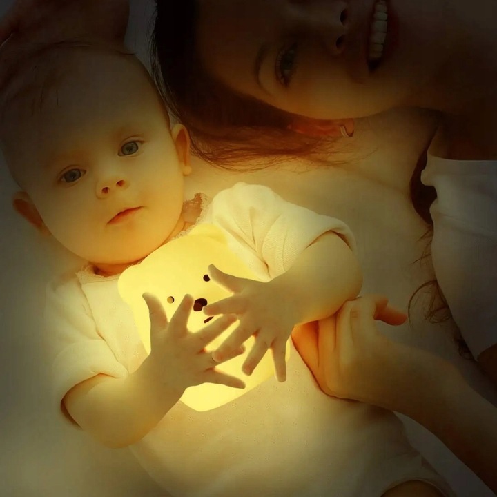 SILIKONOWA LAMPKA NOCNA MIŚ MISIO DLA DZIECI DZIECKA KOLOROWA LED RGB PILOT