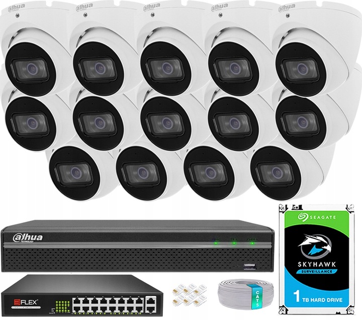 Zestaw Monitoringu 5Mpx Dahua 14x Kamera IPC-HDW1530T-0280B-S6 Aplikacja