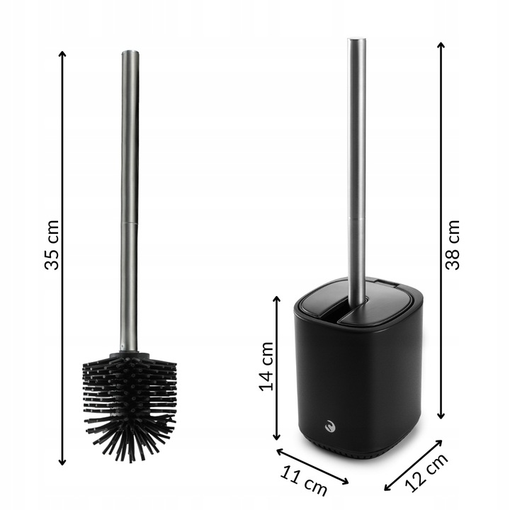 SZCZOTKA DO WC SILIKONOWA CZARNA TOALETOWA STAL NIERDZEWNA METALOWY STOJAK