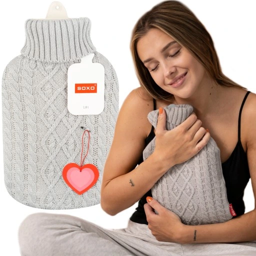 TERMOFOR DUŻY SOXO TERMOFOR GUMOWY NA WODĘ 1,8L PREZENT DLA BABCI DLA MAMY