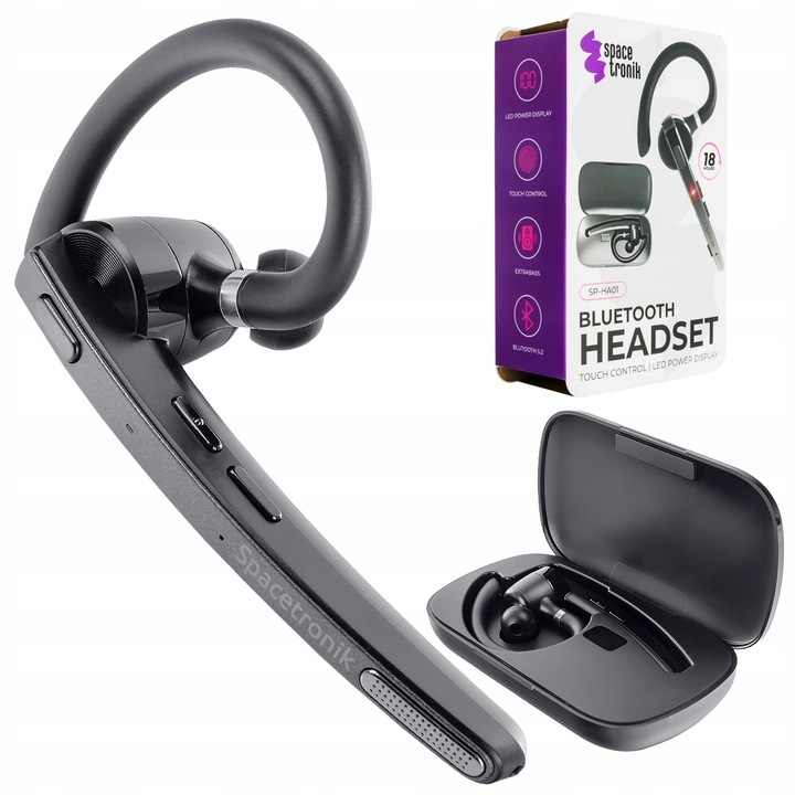 SŁUCHAWKA BLUETOOTH 5.2 QCC3020 BEZPRZEWODOWY ZESTAW SŁUCHAWKOWY 15H ROZMÓW