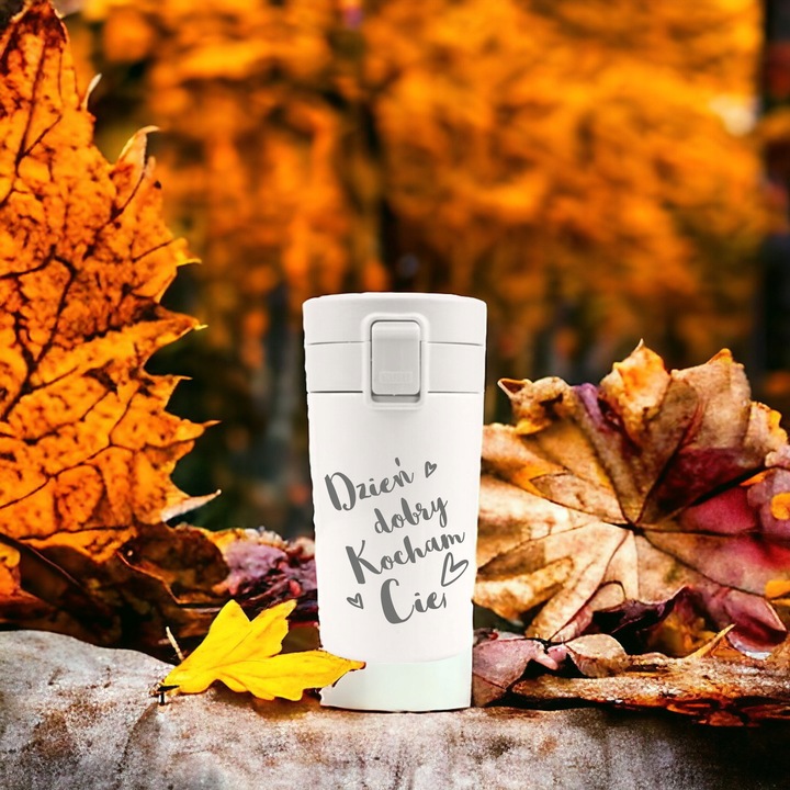 Kubek termiczny z sitkiem termos na kawę herbatę prezent własny grawer