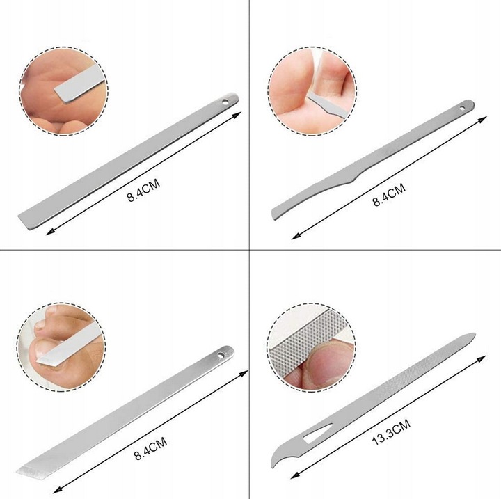 ZESTAW DO MANICURE PEDICURE DO PAZNOKCI 20EL ETUI