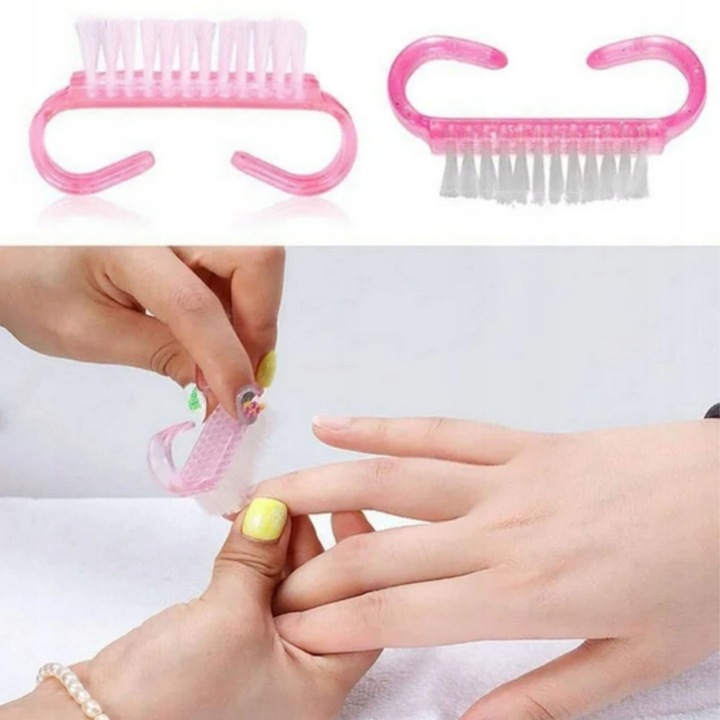 100x SZCZOTECZKA RÓŻOWA DO MANICURE DO USUWANIA PYŁU DO PAZNOKCI