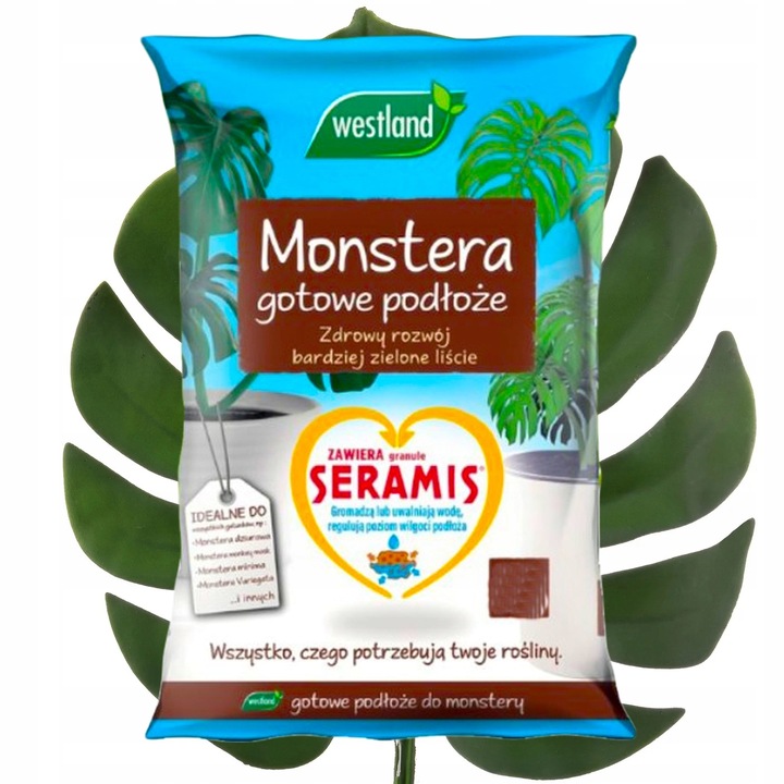 Podłoże Ziemia do Monstery Roślin Zielonych 16L z Seramis i Perlit