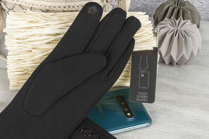 zimowy KOMPLET damski CZAPKA + KOMIN + RĘKAWICZKI DOTYKOWE ciepły