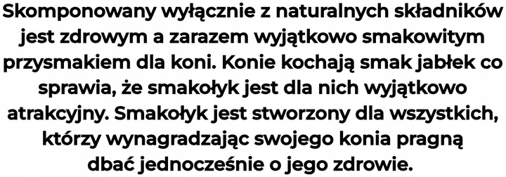 ZDROWY PRZYSMAK dla KONIA smakołyk cukierki 10kg smak JABŁKO pasza WITAMINY