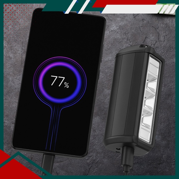 LAMPKA ROWEROWA PRZEDNIA LED NA PRZÓD KIEROWNICĘ ROWERU MOCNA USB 1200lm