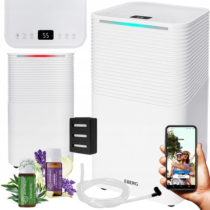 Osuszacz powietrza EBERG RICO pochłaniacz 12l/24h +WiFi +TIMER +higrostat