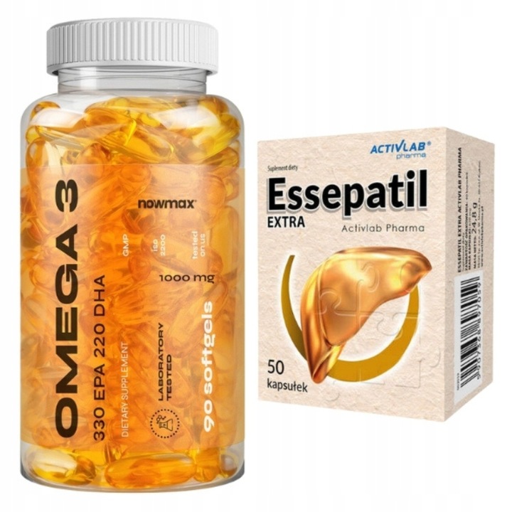 nowmax OMEGA 3 1000mg 330 EPA 220 90kaps + ACTIVLAB ESSEPATIL EXTRA 50 kaps