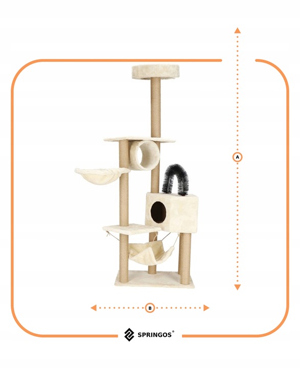 DRAPAK DLA KOTA KOTÓW WYSOKI DUŻY WIEŻA LEGOWISKO DOMEK 7 POZIOMÓW SŁUPEK
