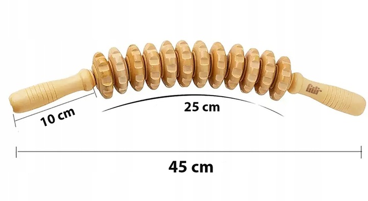 WAŁEK DO MASAŻU DREWNIANY ROLLER MASAŻER CIAŁA ANTYCELLULITOWY PROFILOWANY