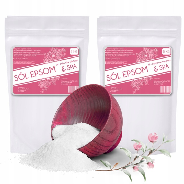 SÓL EPSOM Siarczan Magnezu SÓL GORZKA RZYMSKA Jakość PREMIUM 2x 5kg = 10kg