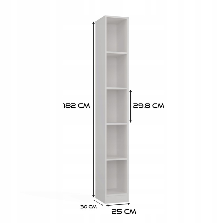 REGAŁ R25 BIUROWY 25CM PÓŁKA SZAFKA KSIĄŻKI SEGREGATORY BIAŁY POKÓJ