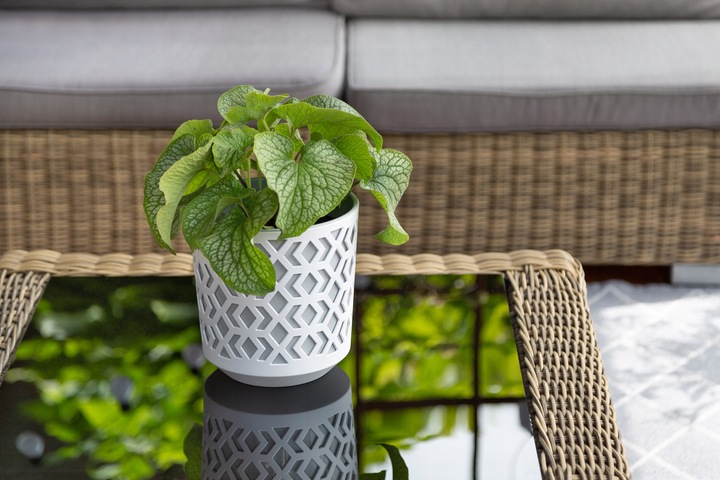 Doniczka AZTEK 14 h15 k-Czarny + w-Złoty Jasny