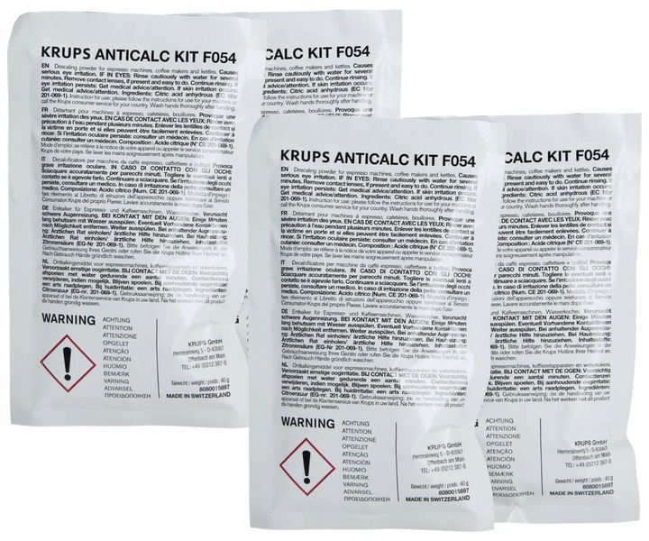 2x Oryginalny odkamieniacz do ekspresów KRUPS F054 AntiCALC KIT