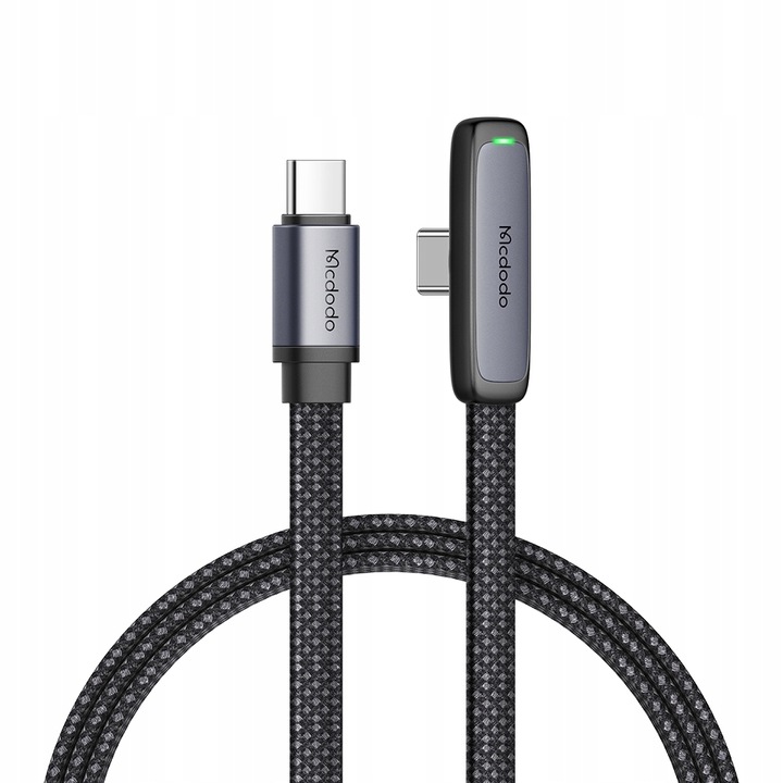 MCDODO KABEL USB-C KĄTOWY SZYBKIE ŁADOWANIE USB TYP C 3A 65W CZARNY 1M