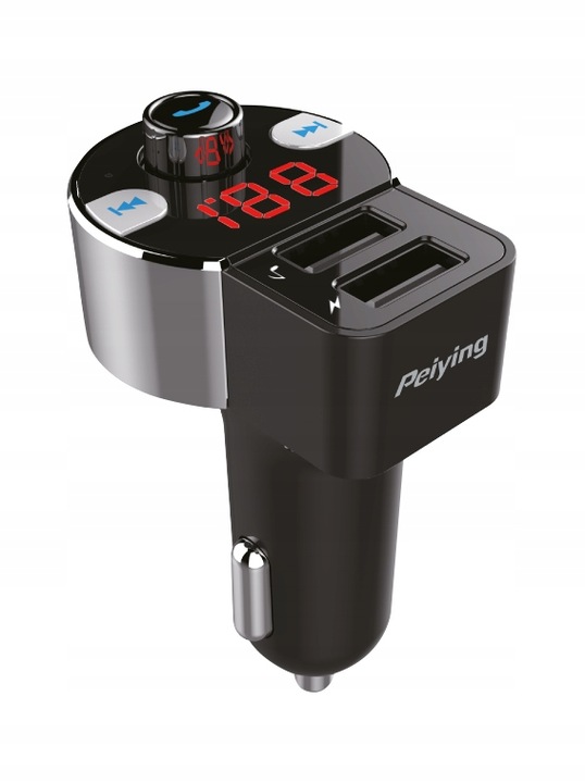 Transmiter FM Peiying BT 2xUSB ładowarka Bluetooth 12 - 24 V AUX