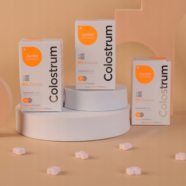 2x Colostrum dla Dzieci Junior PROBIOTYK oraz Witamina C z Colostrum 20 tab