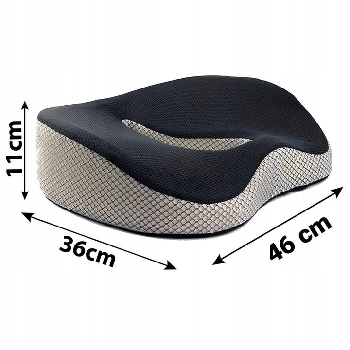 PODUSZKA ORTOPEDYCZNA DO SIEDZENIA PROFILOWANA MEMORY FOAM NA KRZESŁO