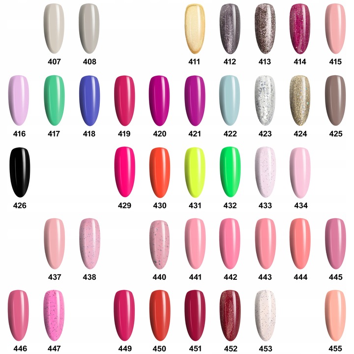 10x Lakier Hybrydowy NTN 5g Pastele Brokaty Drobinki Wybór Kolorów