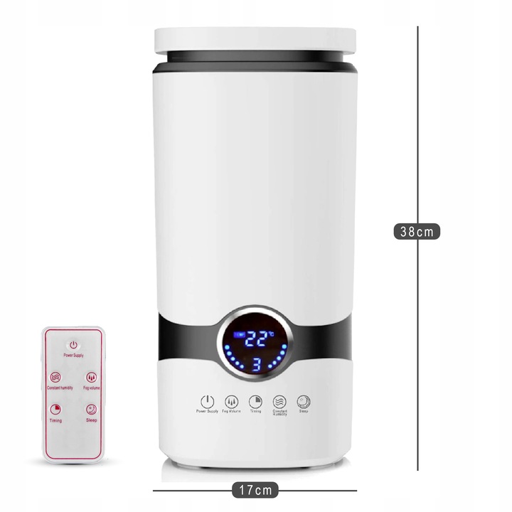 Nawilżacz powietrza AUTOMATYCZNY + AROMATERAPIA 3w1 + 3 OLEJKI FILTR PILOT