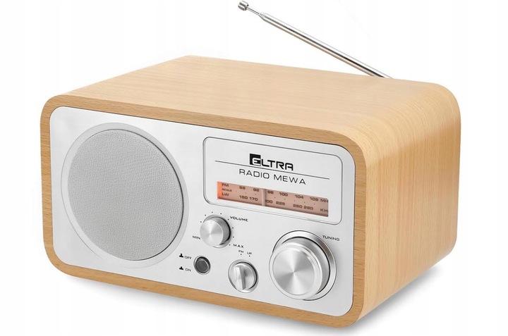 Radio Eltra Mewa FM/LW jasne srebrne drewno retro