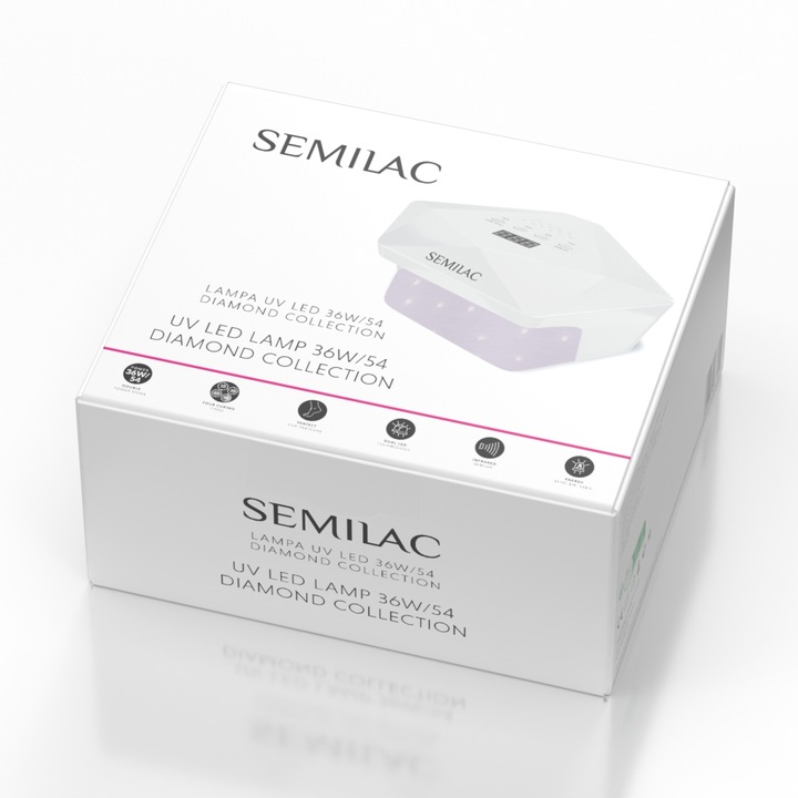 SEMILAC PROFESJONALNA LAMPA UV LED DO PAZNOKCI HYBRYDY ŻELI MOCNA 36W/54