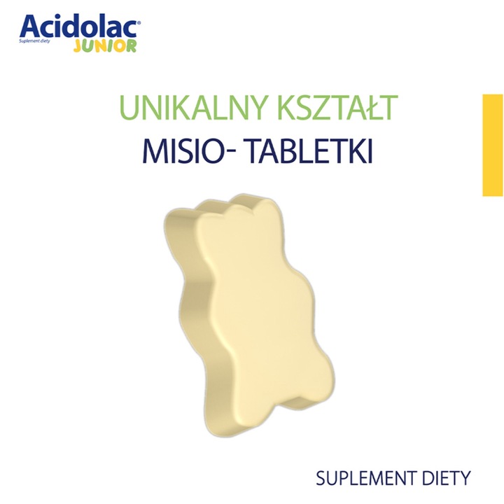 2x ACIDOLAC JUNIOR MISIO-TABLETKI (BIAŁA CZEKOLADA)