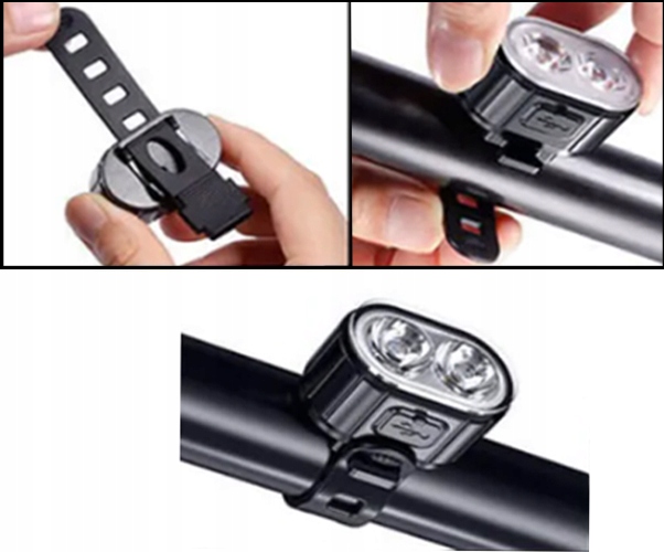 ZESTAW LAMPEK ROWEROWYCH LAMPKI DO ROWERU LAMPKA PRZÓD I TYŁ USB KOMPLET