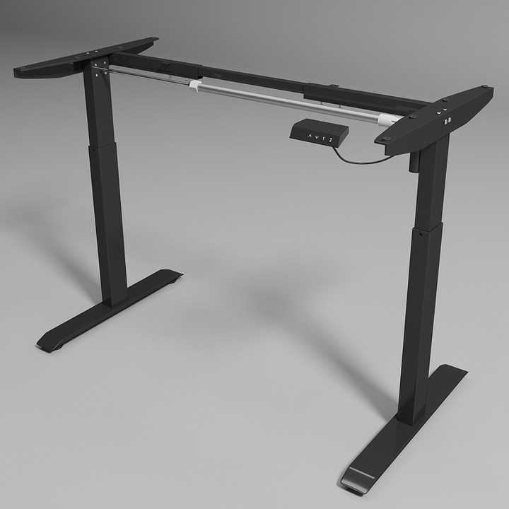 Biurko Elektryczne Podnoszone Czarne 160x80 Regulowane NOWOCZESNE