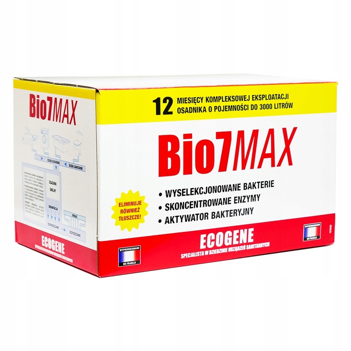 Bio 7 MAX 2kg do Oczyszczalni starter CHOC ROZRUCH Bakterie Bio7 MAX LIPAZA