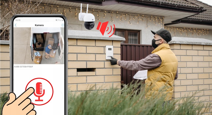 BEZPRZEWODOWA KAMERA WIFI OBROTOWA 4xZOOM FULLHD 2Mpx ZEWNĘTRZNA IR LED