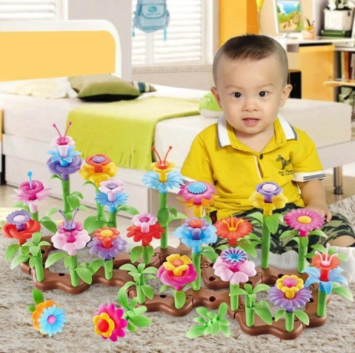 OGRÓD KREATYWNY KWIATY UKŁADANKA KLOCKI 148 SZT.