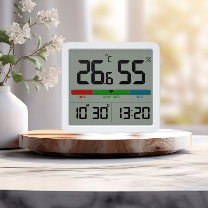 STACJA POGODOWA MANTA BEZPRZEWODOWA TERMOMETR HIGROMETR ZEGAR DATA