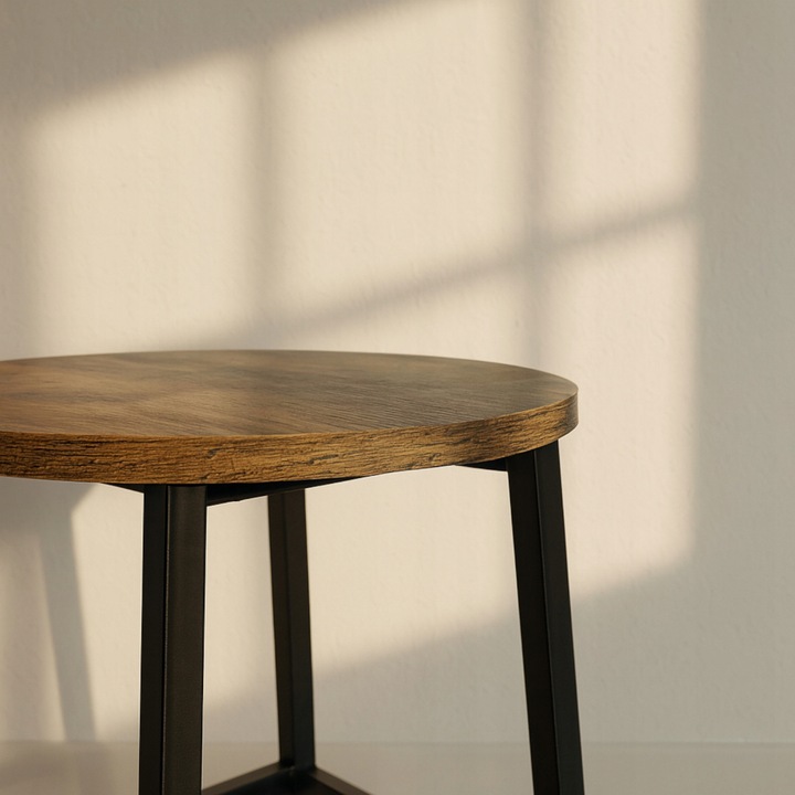 TABORET niski ciemny brąz STOŁEK BAROWY do jadalni do kuchni KRZESŁO