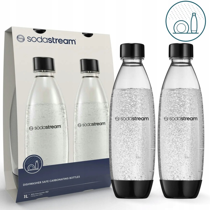 zestaw butelek do SodaStream Fuse 2x1L do zmywarki bez BPA