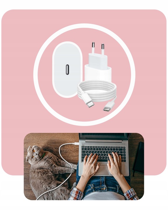 SZYBKA ŁADOWARKA USB-C 25W +KABEL 1,5M do IPHONE 15 16 16Pro Plus Pro Max