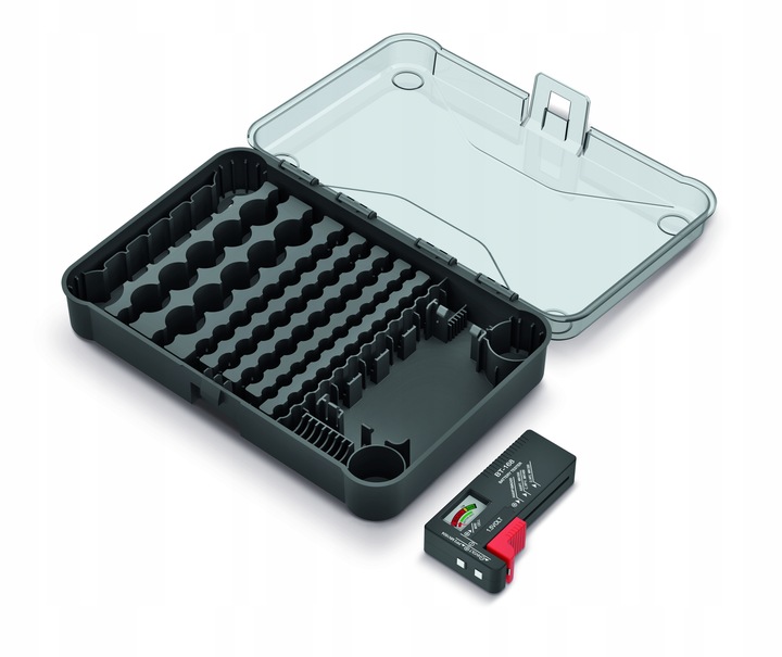 ORGANIZER NA BATERIE BATTERY BOX POJEMNIK KOSZYK NA BATERIE 85 SZT + TESTER