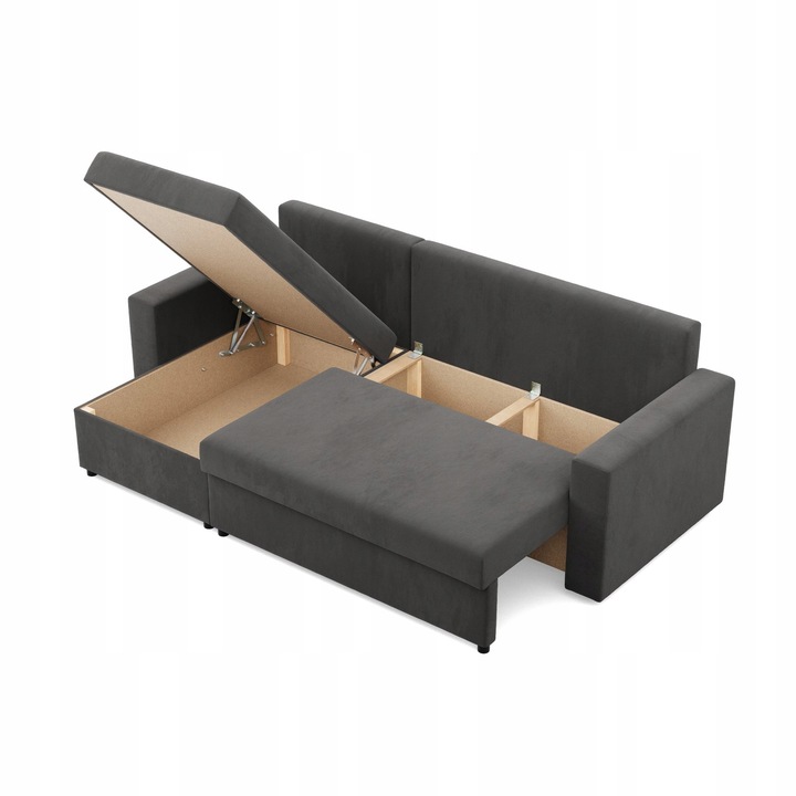 Narożnik Rozkładany z Funkcją Spania z Prostym Bokiem ROGÓWKA Neo