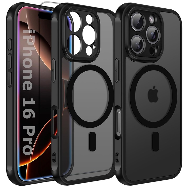 ETUI do IPHONE 16 Pro do Magsafe MATOWE MAGNETYCZNE WZMACNIANE + 2x SZKŁO
