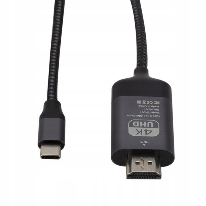 KABEL PRZEWÓD ADAPTER PRZEJŚCIÓWKA USB-C 3.1 TYP C DO HDMI 4K MHL 200cm TV