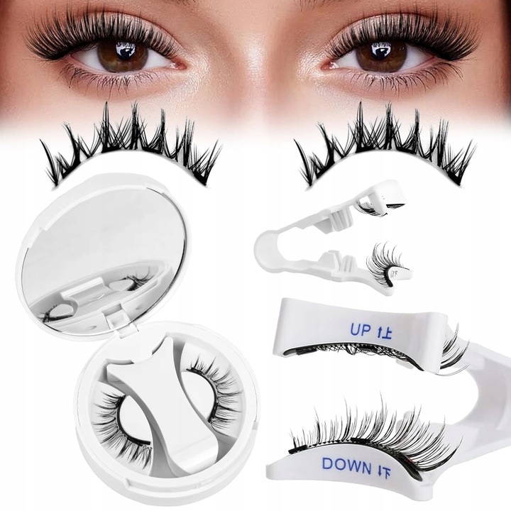 Rzęsy Magnetyczne Sztuczne DŁUGIE GĘSTE Zestaw 2w1 + Aplikator BEZ