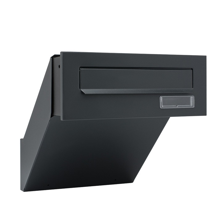 SKRZYNKA NA LISTY POCZTĘ PRZELOTOWA DO MURU DWUSTRONNA ANTRACYT + 3