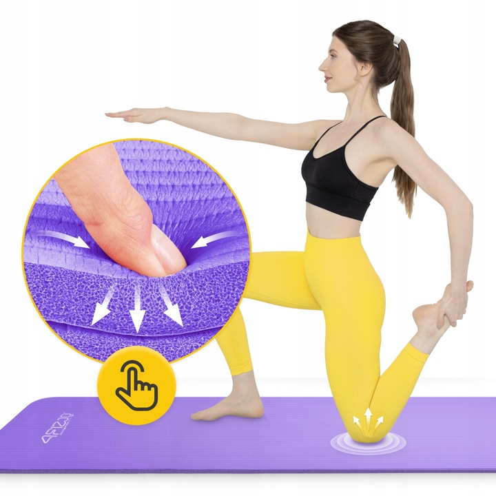 MATA DO ĆWICZEŃ JOGI GIMNASTYCZNA TRENINGOWA FITNESS KARIMATA GRUBA 1 CM