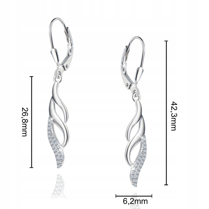 SREBRNE KOLCZYKI SREBRO DŁUGIE WISZĄCE KOLCZYKI SREBRO RODOWANE ORYGINALNE