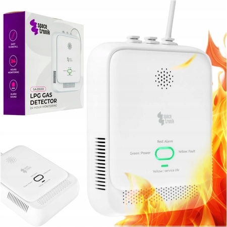 Czujnik Gazu z Alarmem LPG Propan Butan Spacetronik detektor ŻYWOTNOŚĆ