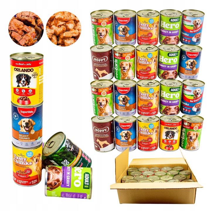 Karma mokra dla psa Puszka Duży Pakiet Mieszany Mix smaków 20 szt x